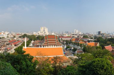 Bangkok ve Wat Saket görünümü