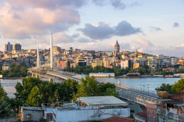 Sunset'teki Istanbul 'un görünümü