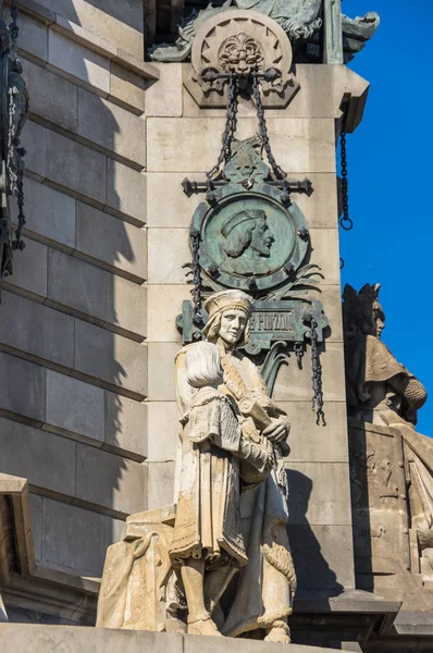 Het monument van Columbus in Barcelona — Stockfoto
