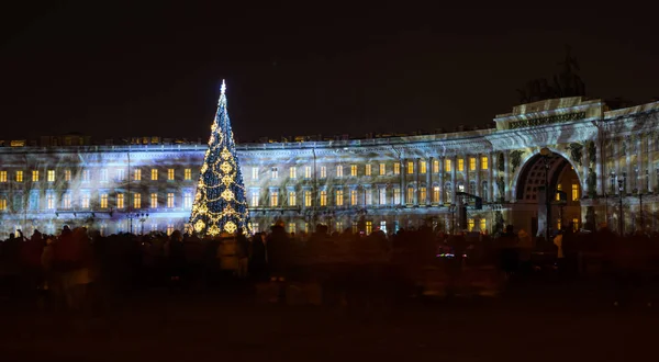 Pokaż światła na Plac Pałacowy — Zdjęcie stockowe