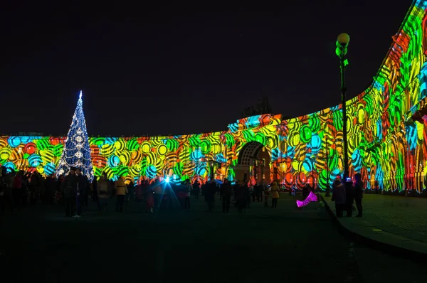 Světelná show na náměstí — Stock fotografie