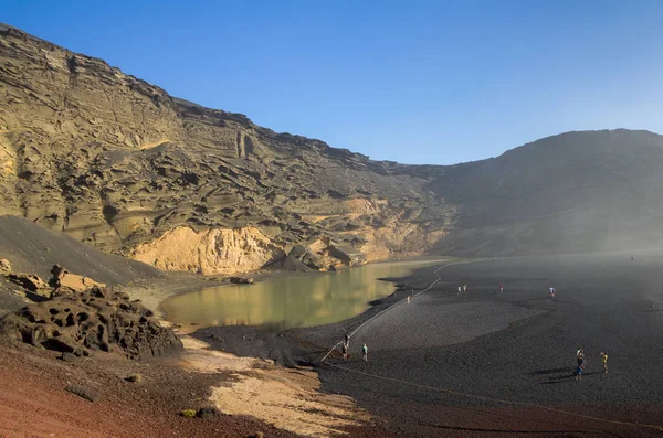 Lagoon El Golfo on Lanzarote — Stock Photo, Image