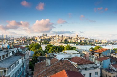 Sunset'teki Istanbul 'un görünümü