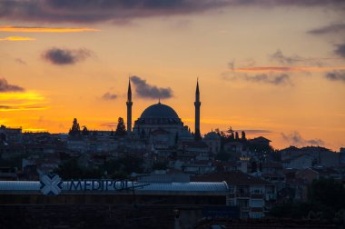 Sunset'teki Istanbul 'un görünümü