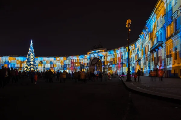 Show de luz na Praça do Palácio — Fotografia de Stock