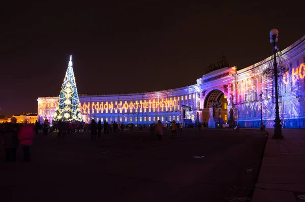 Light show on Palace square — Stock Photo, Image