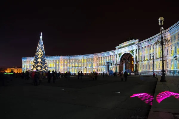 Světelná show na náměstí — Stock fotografie