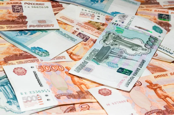 Rozproszone Rubel banknotów — Zdjęcie stockowe