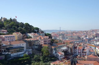 panoramik manzaralı Merkezi Lizbon