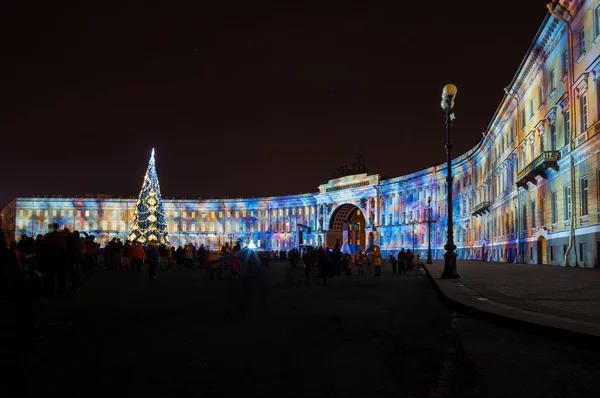 Світлове шоу на Палацової площі — стокове фото