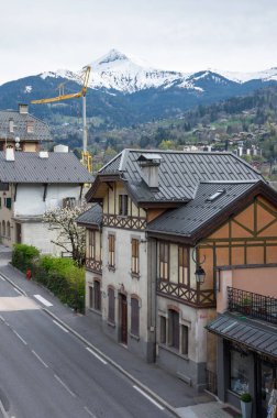 Panoramik manzaralı Fransızca Alps ve Saint-Gervais-les-Bains