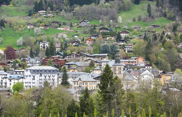 Blick auf die französischen Alpen und Saint-Gervais-les-Bains — Stockfoto