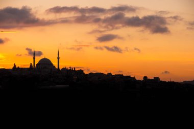 Sunset'teki Istanbul 'un görünümü