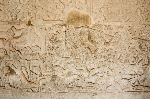 En basrelief staty av khmer kulturen — Stockfoto