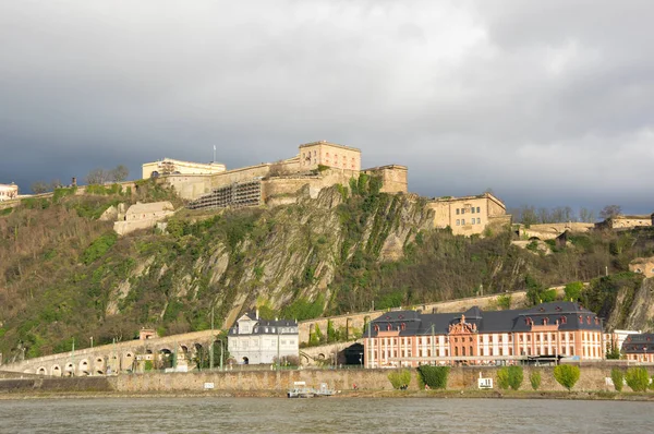 Fortezza Ehrenbreitstein vista da Coblenza — Foto Stock