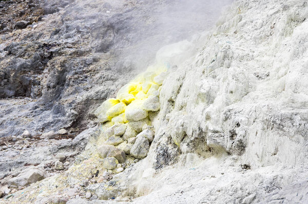 The crater of volcano Sibayak