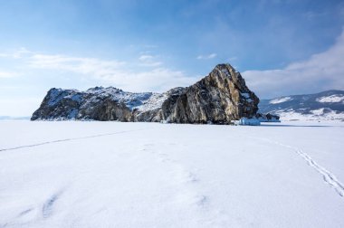 Lake Baikal in winter clipart