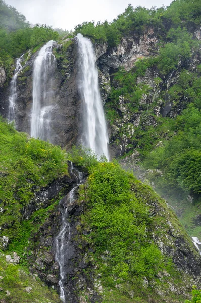 View of the waterfall in Caucasian mountains — Stock Photo, Image