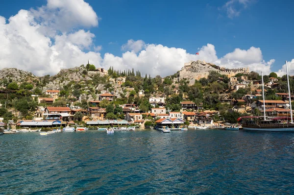 Blick auf das Dorf simena, Türkei — Stockfoto