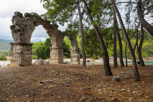 Ruínas Phaselis Antiga Cidade Grega Romana Costa Antiga Lícia Suas — Fotografia de Stock