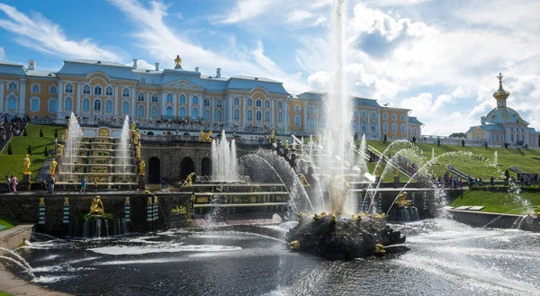 Saint Petersburg Russie Juillet 2016 Palais Grand Peterhof Fontaines Grande — Photo