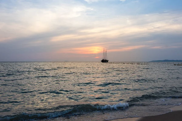 Vista Del Atardecer Sobre Golfo Tailandia Pattaya Resort — Foto de Stock