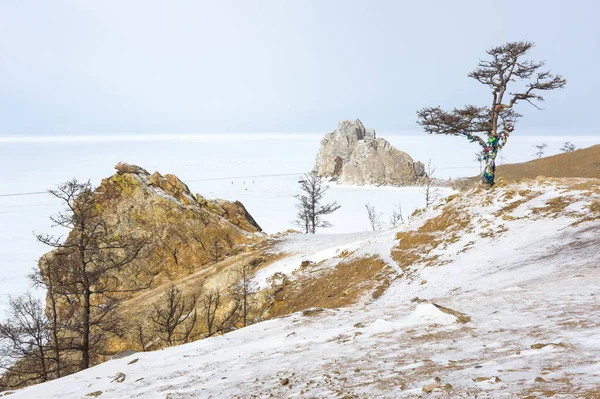 Costa Isla Olkhon Lago Baikal Siberia Rusia — Foto de Stock