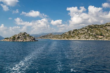 Türkiye 'nin Antalya ilinin Riviera ilçesinde Akdeniz kıyıları