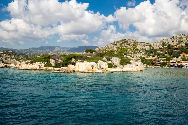 Costa Mar Mediterrâneo Riviera Turca Província Antalya Turquia — Fotografia de Stock