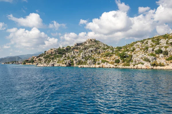 Costa Mar Mediterrâneo Riviera Turca Província Antalya Turquia — Fotografia de Stock