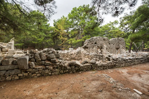 Ruinas Phaselis Ciudad Griega Romana Antigua Costa Lycia Antigua Sus — Foto de Stock