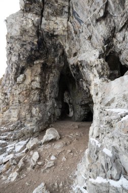 Altay dağlarının kışın manzarası, Sibirya, Rusya