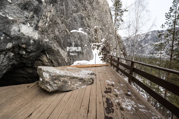 Vue Sur Les Montagnes Altaï Hiver Sibérie Russie — Photo