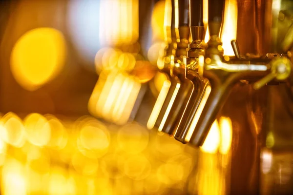 Beer taps indoors — Stock Photo, Image