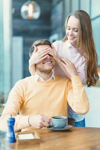 Par i kafé — Stockfoto