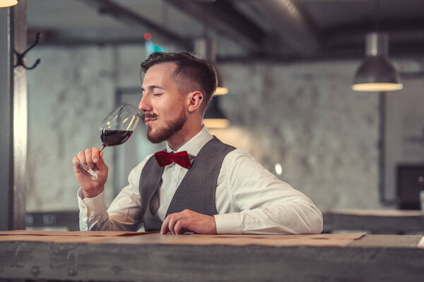 Man tasting wine