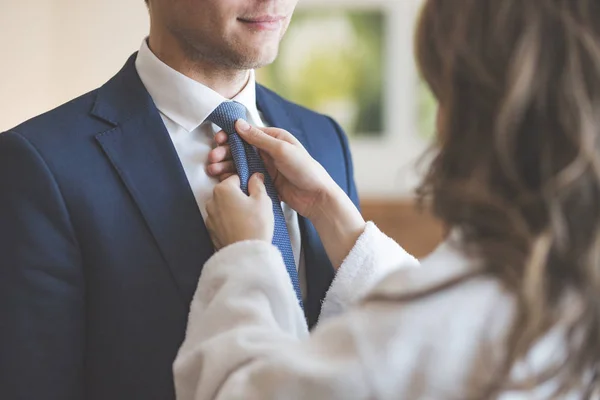 Wife and husband at home — Stock Photo, Image