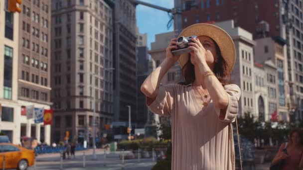 Jonge Fotograaf Manhattan New York City — Stockvideo