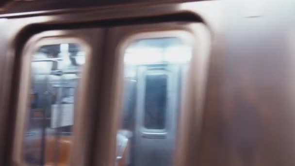 Llegando Estación Tren Metro Nueva York — Vídeos de Stock