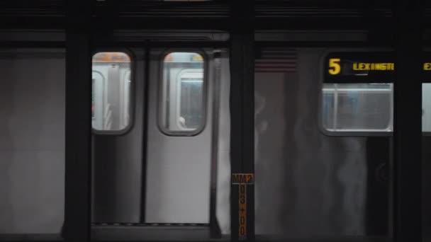 Молода Дівчина Чекає Поїзд Станції Нью Йорку — стокове відео