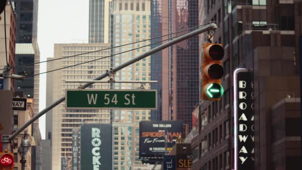 Semáforo Broadway Nyc — Vídeo de Stock