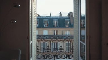 The view from the balcony on the house in Paris