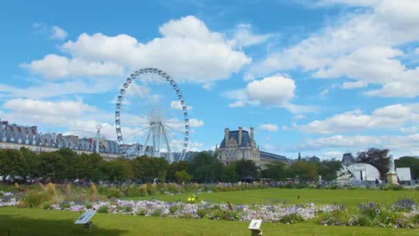 Vista Del Jardín Francés Palacio París — Vídeo de stock