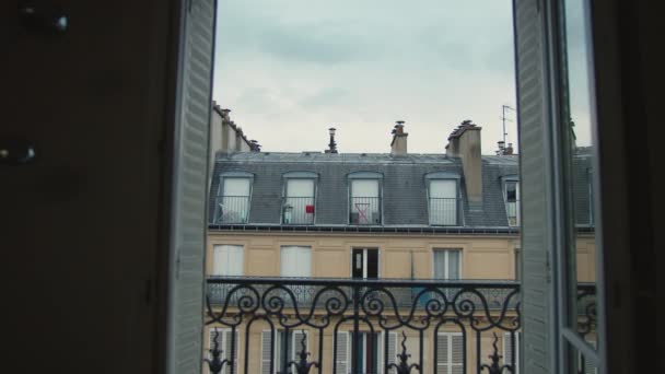 Vista Desde Azotea Edificio Francés París — Vídeo de stock