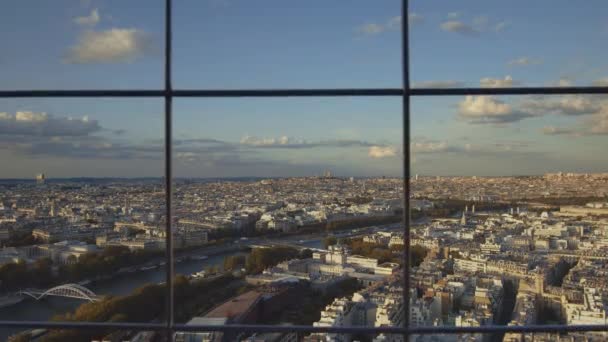 Άποψη Του Παρισιού Από Ψηλά Μια Ηλιόλουστη Μέρα — Αρχείο Βίντεο
