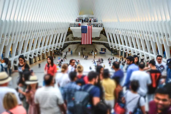 Multidão Centro Comércio Mundial Nova York — Fotografia de Stock