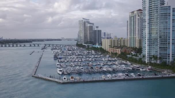 Navios Miami Florida Filmado Black Magic Cinema Camera — Vídeo de Stock