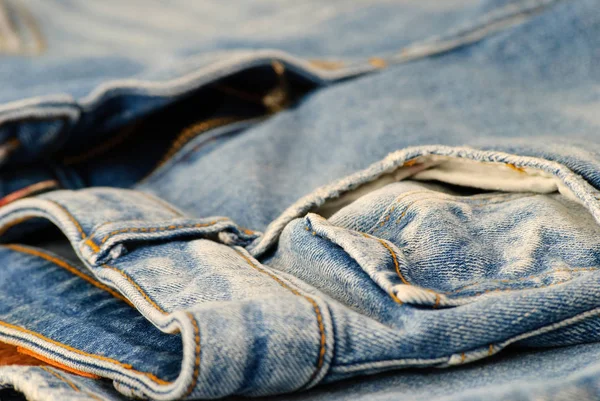 Jeans vecchio denim blu — Foto Stock