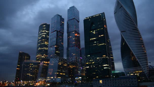 Uluslararası İş Merkezi Moskova şehir gökdelenler — Stok video
