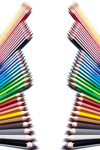 Crayons de couleur sur blanc — Photo